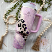 Load image into Gallery viewer, 40 oz Custom Stanley Purple Leopard Marble Swirl