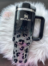 Load image into Gallery viewer, *PREORDER* 40 oz Stanley Black Glow Leopard Print
