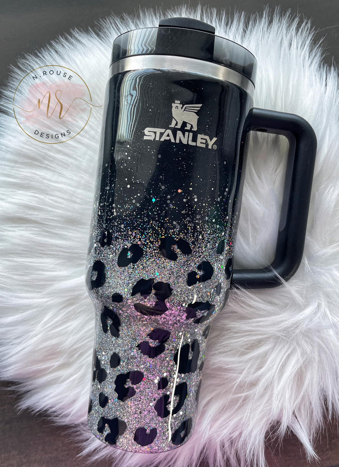 *PREORDER* 40 oz Stanley Black Glow Leopard Print