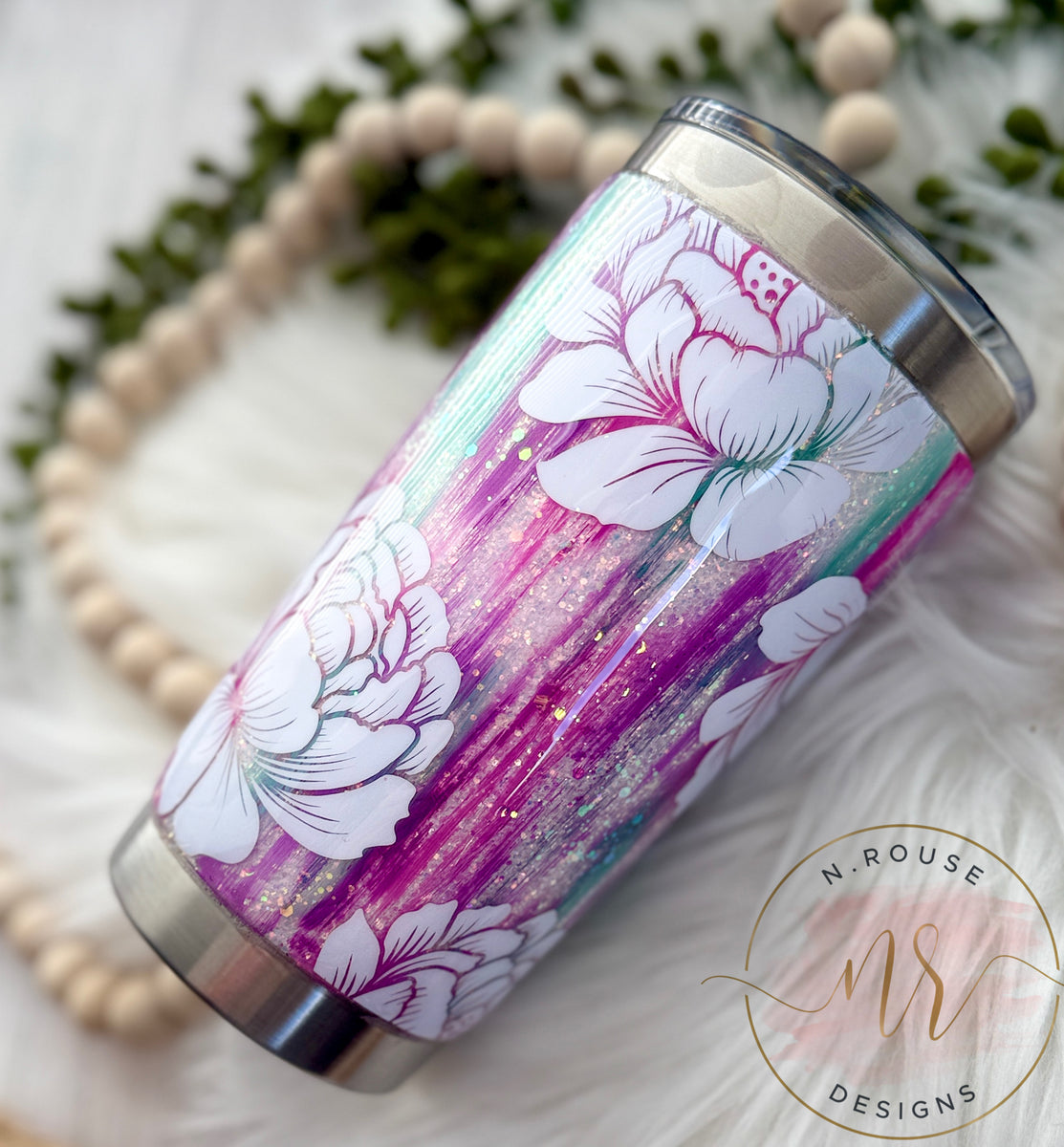20 oz Peony Brush Strokes Yeti – N. Rouse Designs