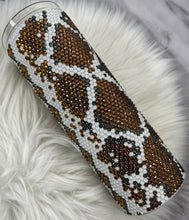 Load image into Gallery viewer, Snake Skin 20 oz Glass Rhinestone Tumbler
