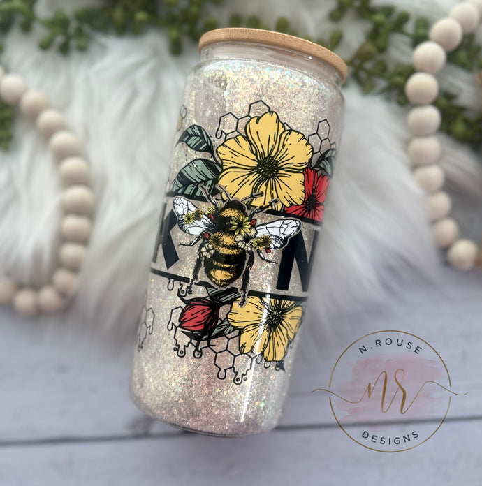 Be Kind 16 oz Glass Snow Globe tumbler