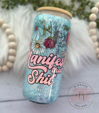 Load image into Gallery viewer, Manifest That Shit 16 oz Glass Snow Globe tumbler
