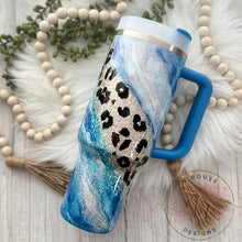 Load image into Gallery viewer, 40 oz Stanley Blue Leopard Marble Swirl

