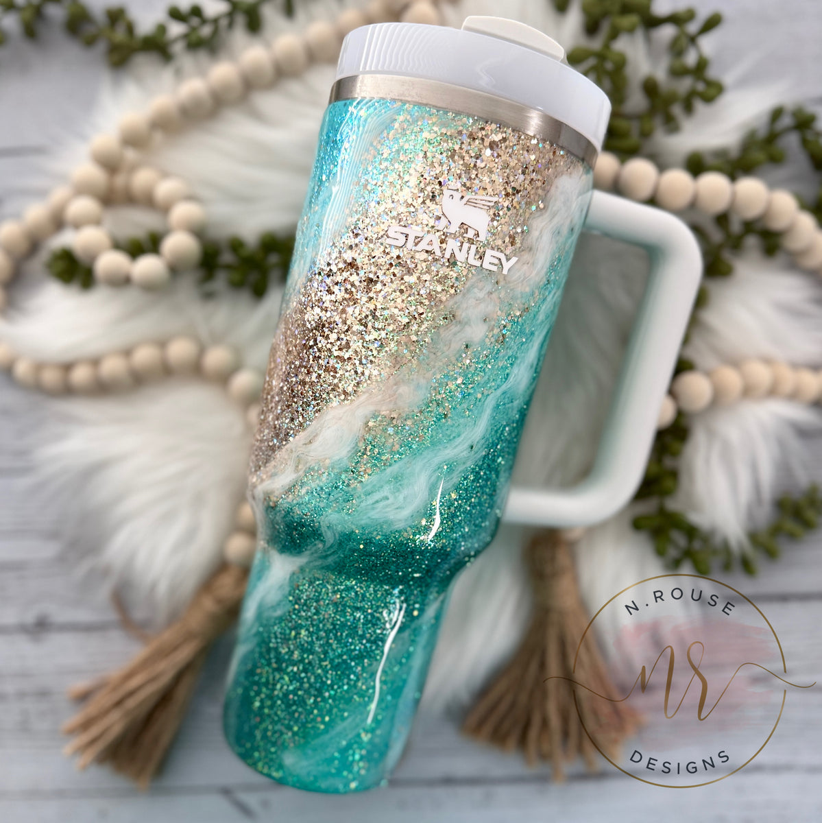 40 oz Stanley Beach Themed Tumbler – N. Rouse Designs